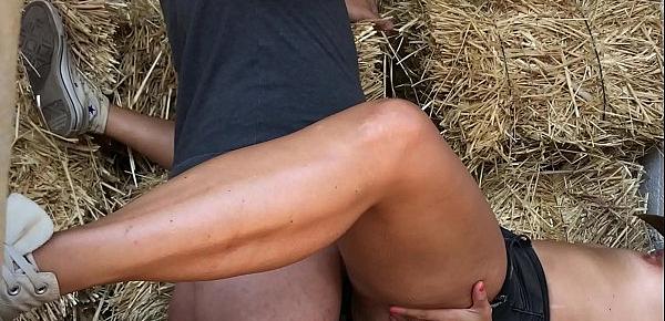  hot farm girl fucked in the hay - our iconic and really early cumshot scene - YummyCouple